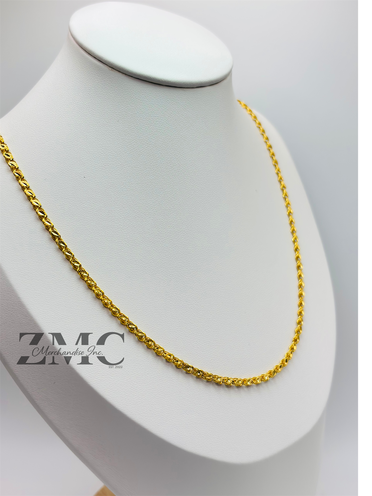 18K Gold Slim Damascus Chain