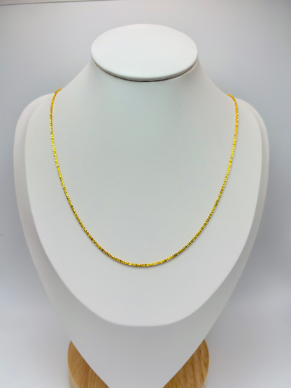 18K Gold Diamond Cut Chain Adjustable