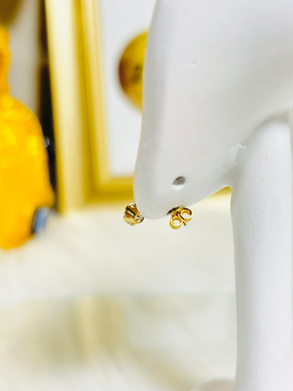 18K Gold Dangling Zircon Stone Earrings