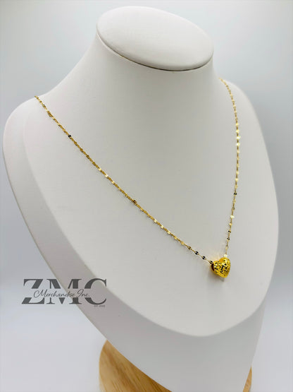 18K Gold Heart Dancing Necklace
