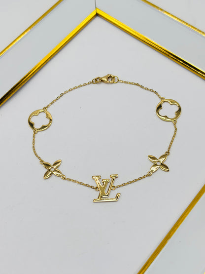 18K Gold L Blossom Bracelet