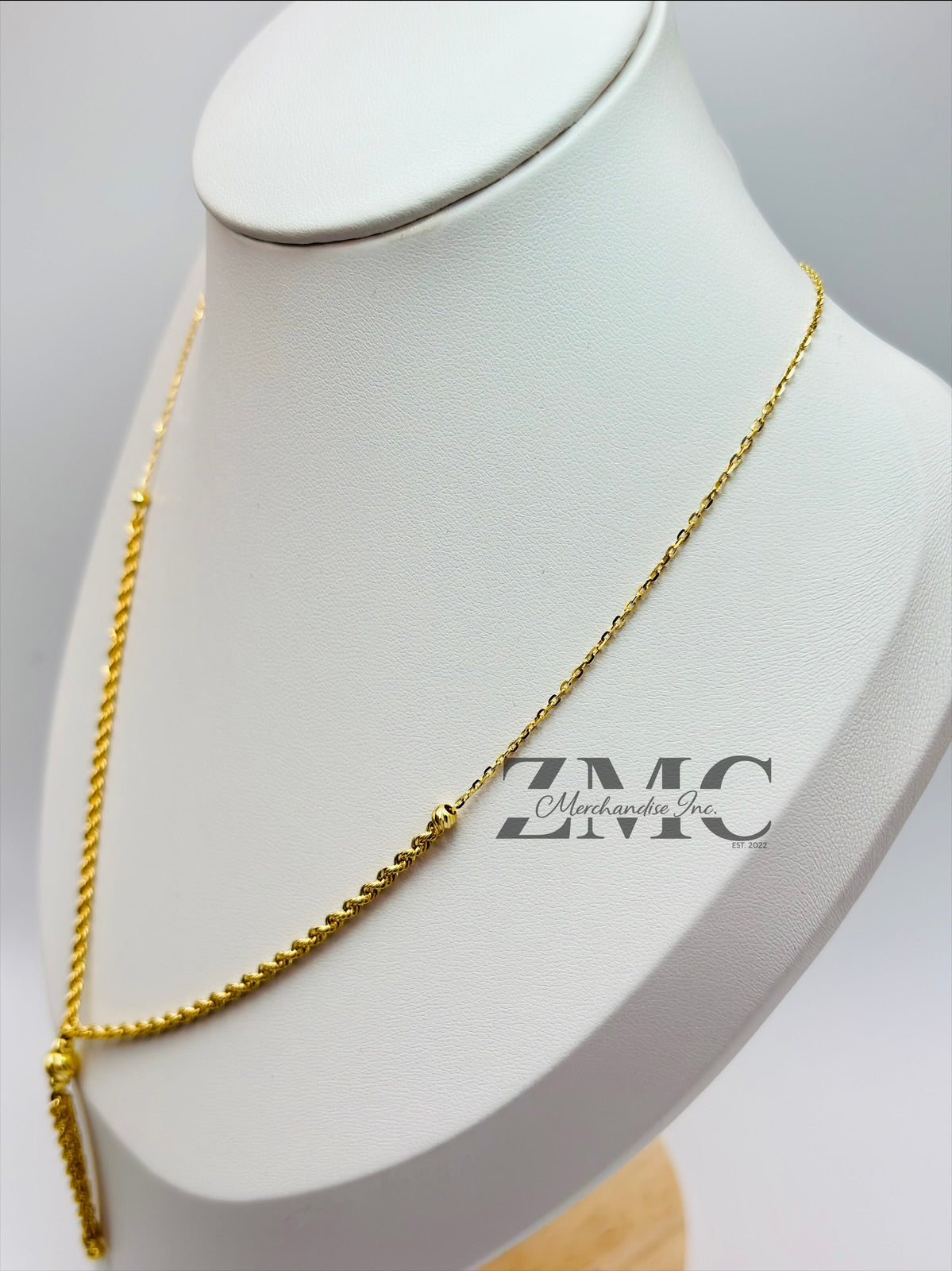 18K Gold Rope Ball Necklace