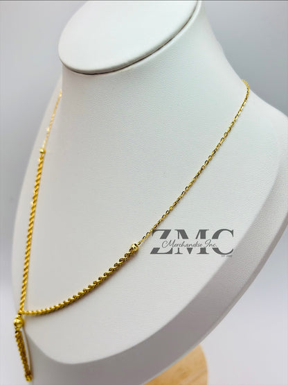 18K Gold Rope Ball Necklace