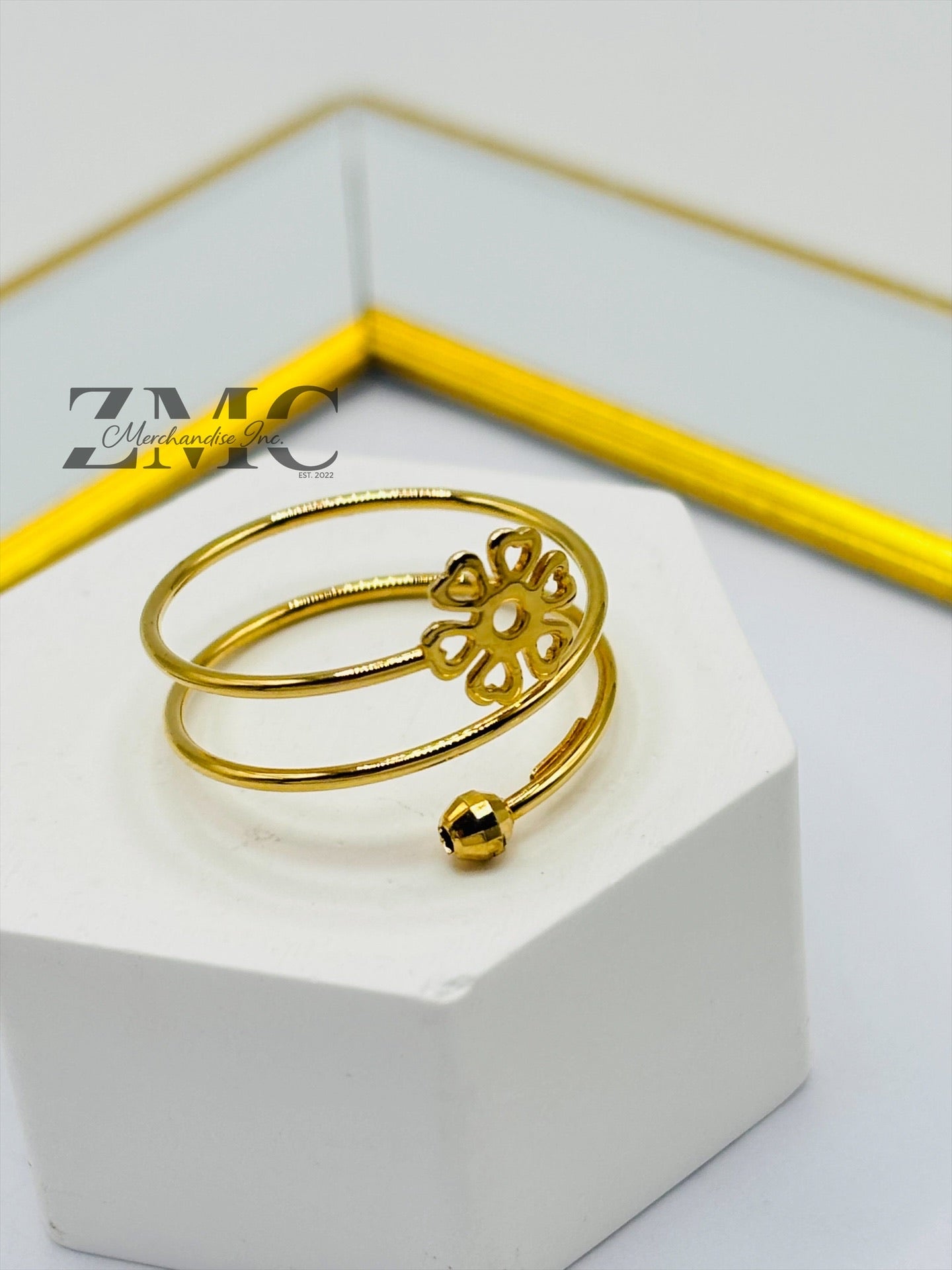 18K Spiral Flower Ring