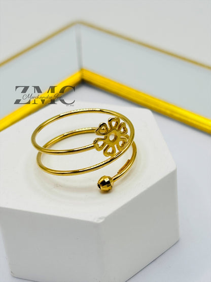 18K Spiral Flower Ring