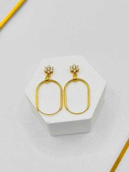 18K Gold Oval Loop with Rositas Earrings