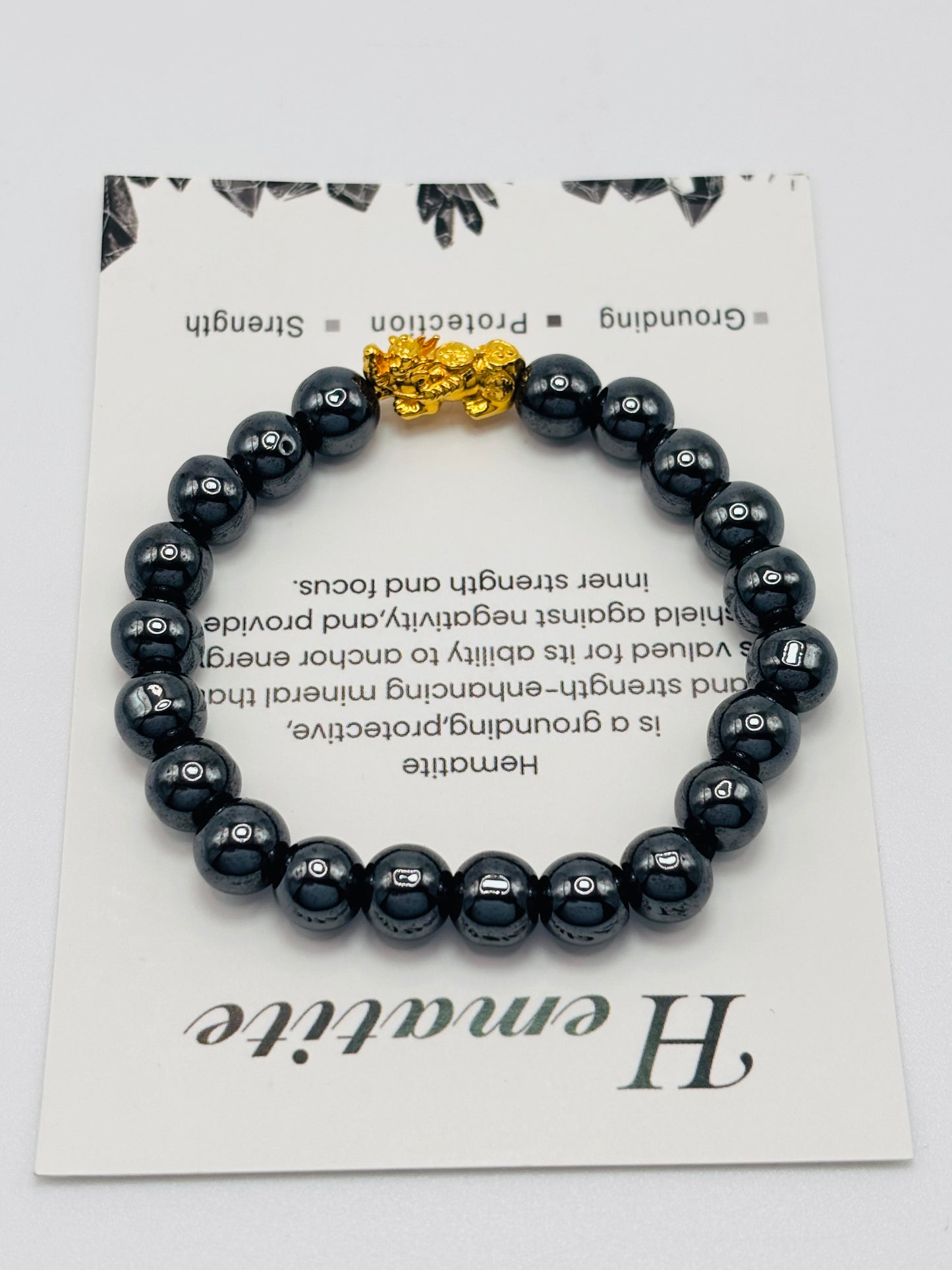 18K Gold Lucky Piyao/ Pi Xiu Hematite Stone ( Hollow Empty Inside) Medium Size