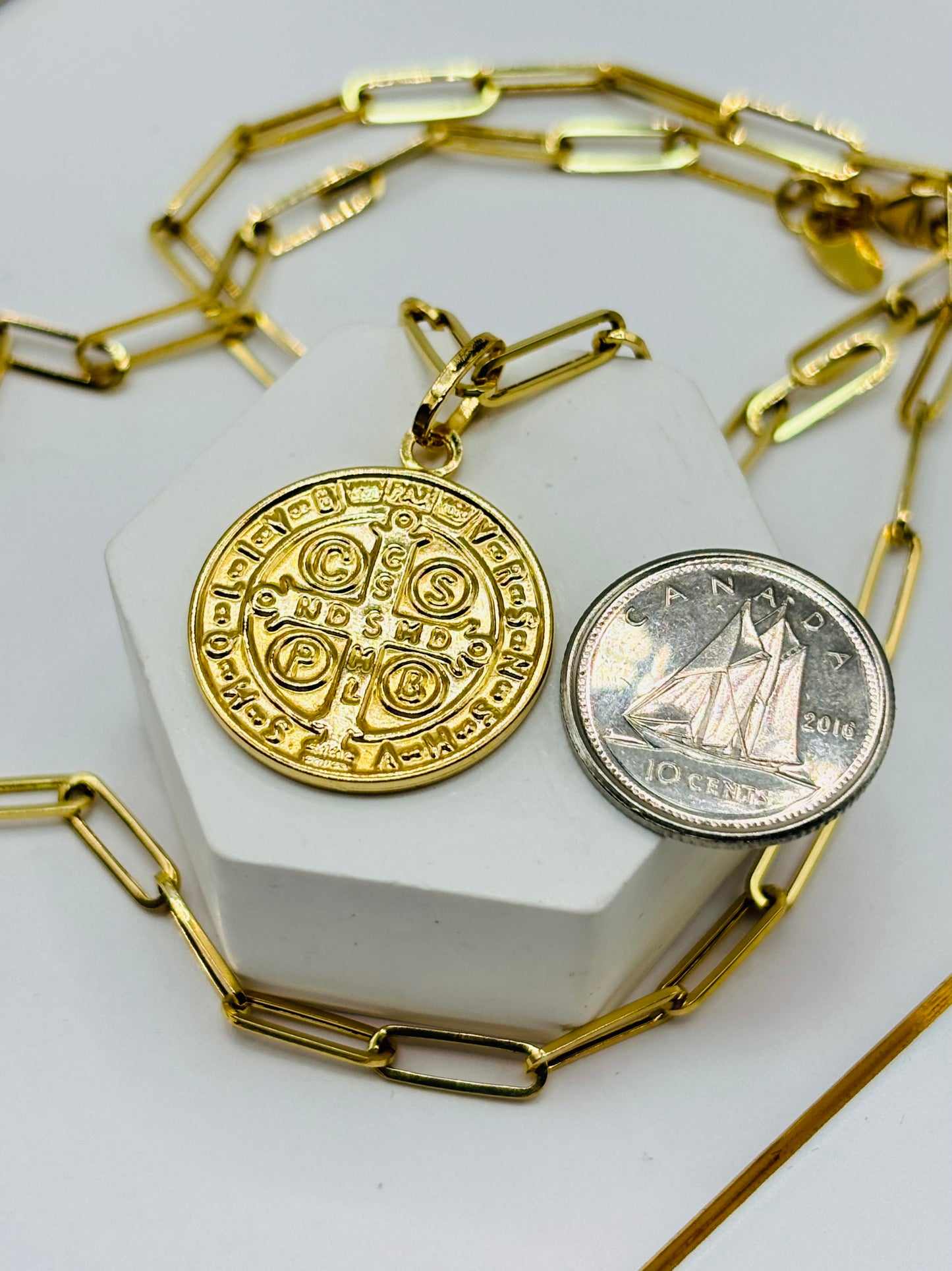 18K Gold St Benedict Necklace