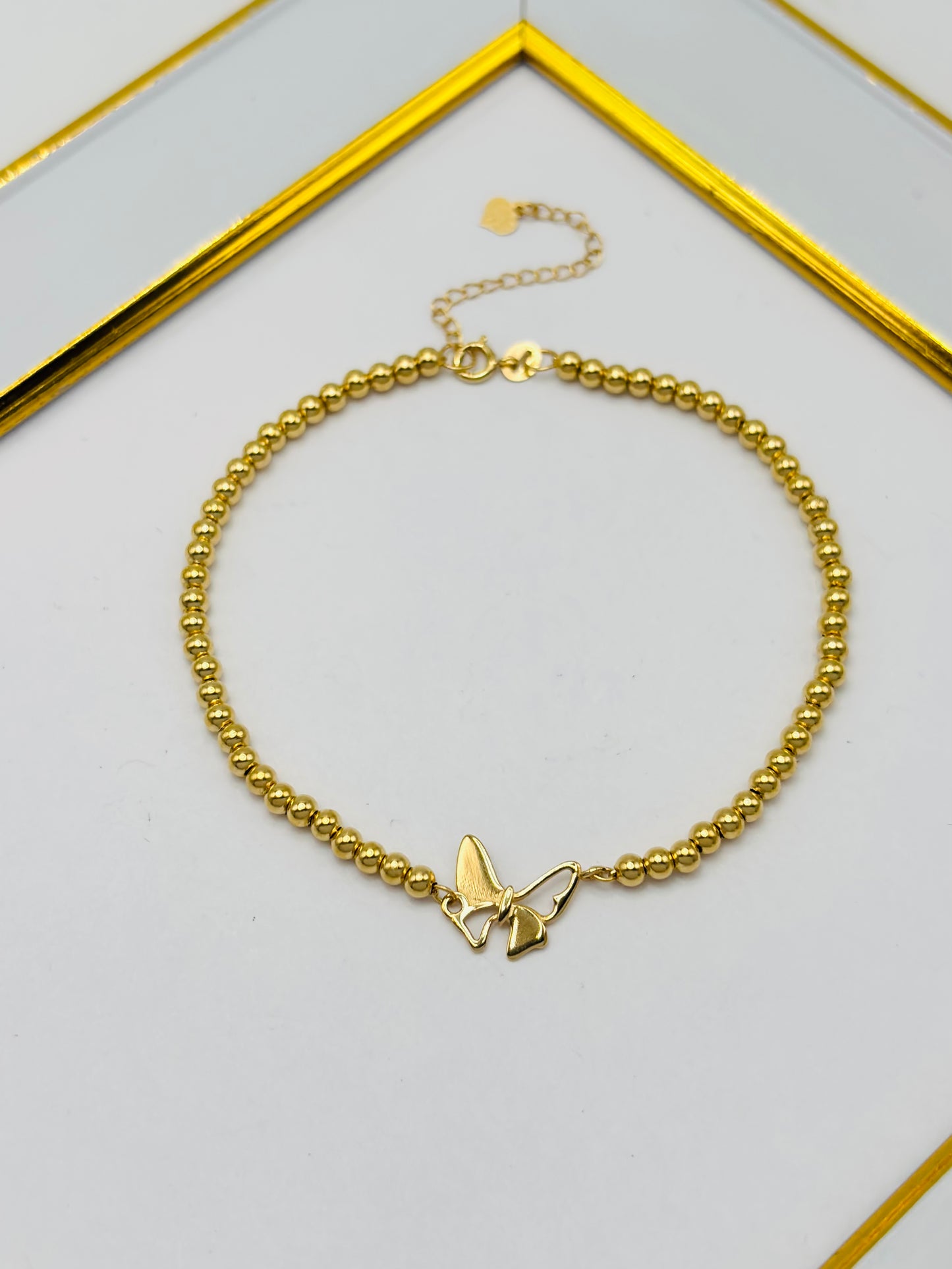 18K Gold Butterfly Bubble Bracelet