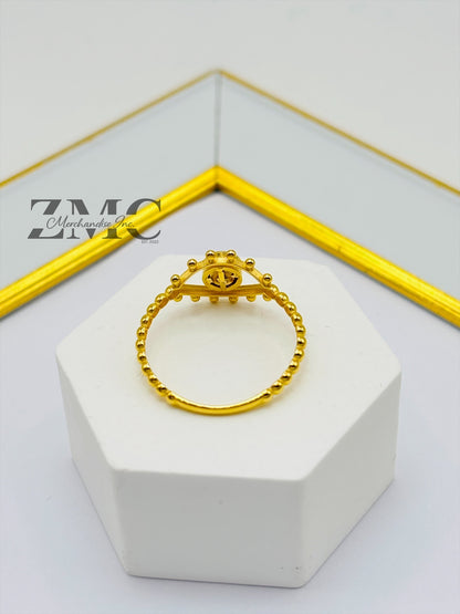 18K Gold Evil Eye Ring
