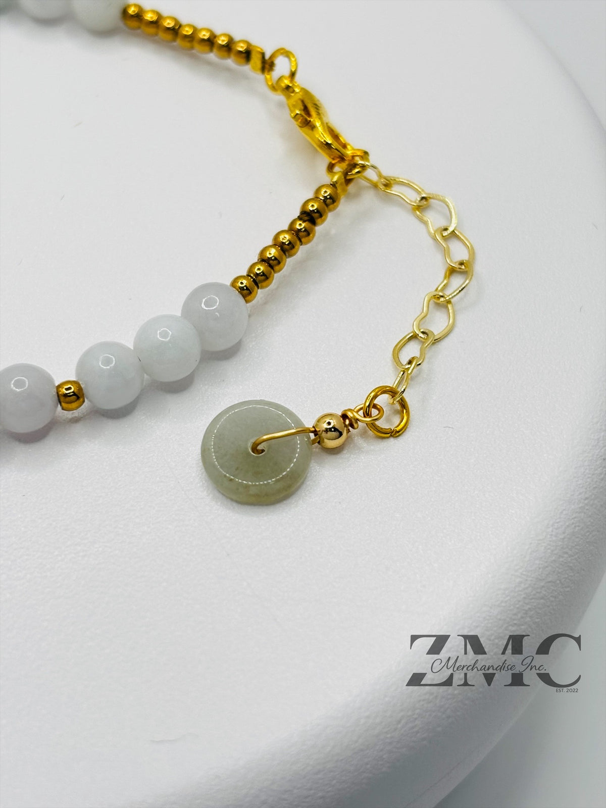18K Gold Open Heart Jade Bracelet (Electroform Heart)