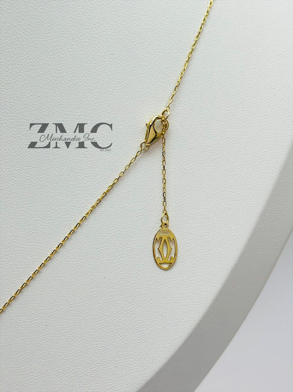 18K Gold Circle Attached Necklace