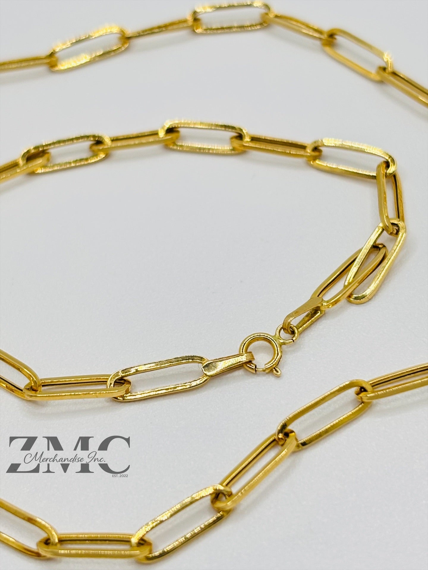 18K Gold Paperclip Chain 10 mm Link