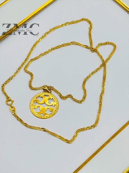 18K Gold T B Necklace