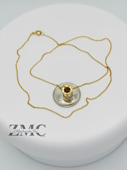 18K Gold Necklace with Barrel Pendant (Chocker Adult/Kids)