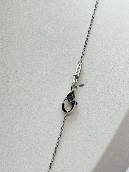 18K White Gold Clover Attached Necklace