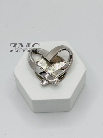 18K White Gold Open Heart Pendant (Electroform)