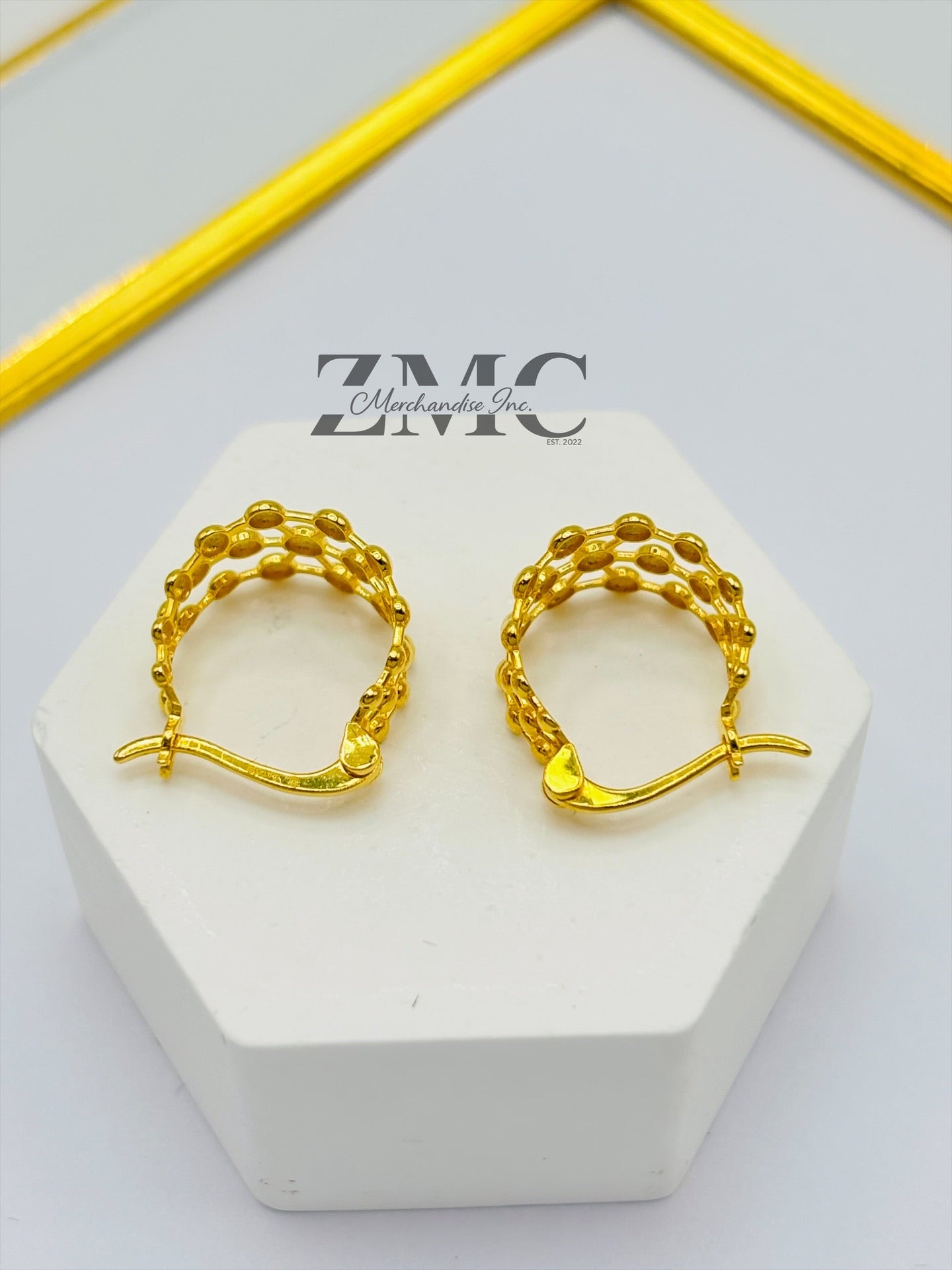 18K Gold Bubble Loop Earrings