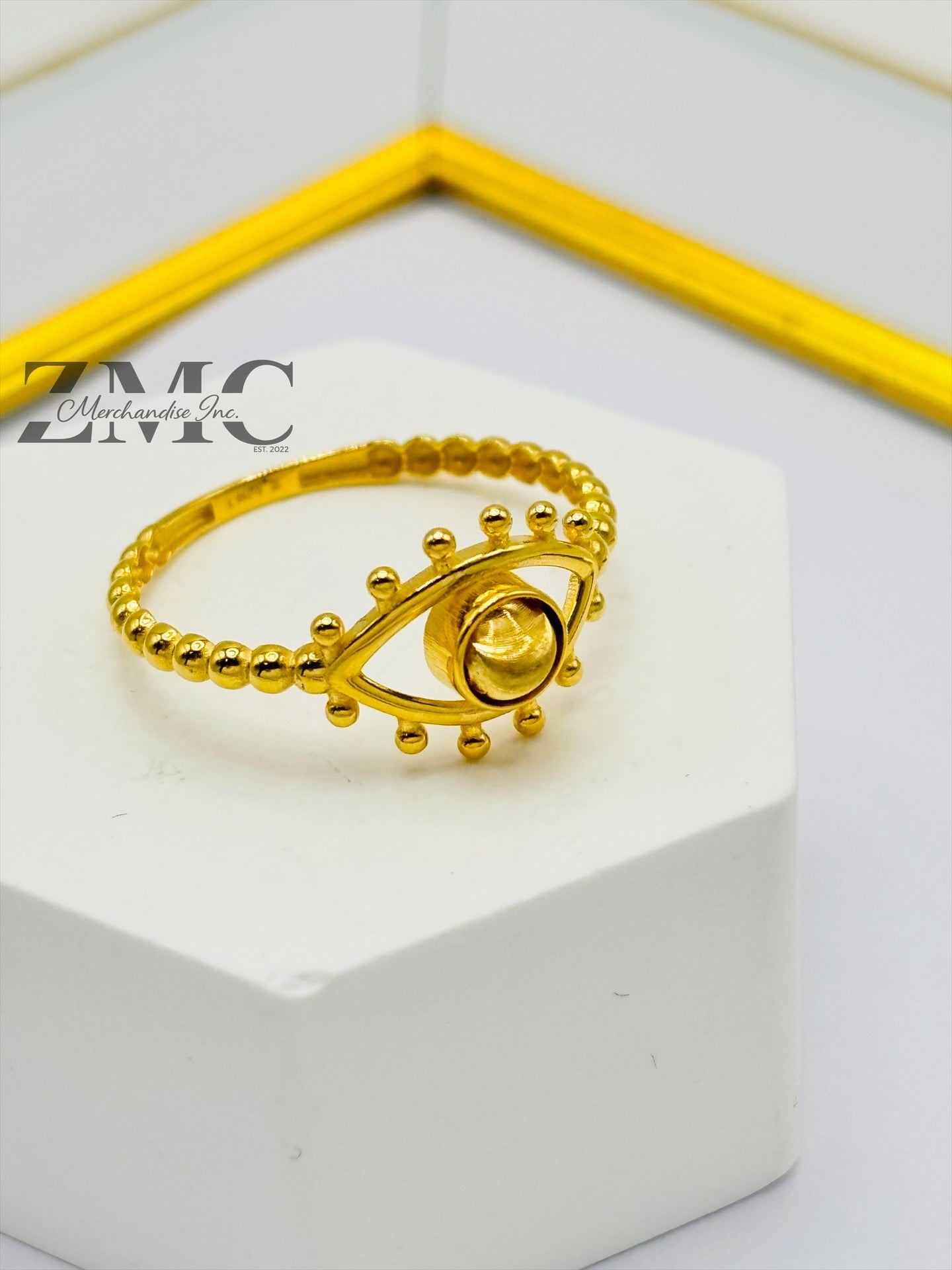 18K Gold Evil Eye Ring