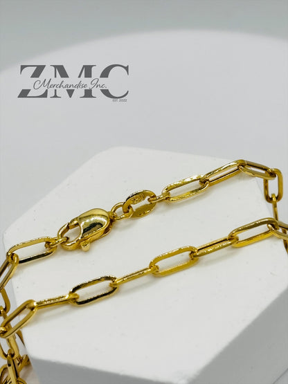 18K Gold Mini Paperclip Bracelet