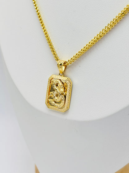 18K Gold Foxtail Dragon Necklace