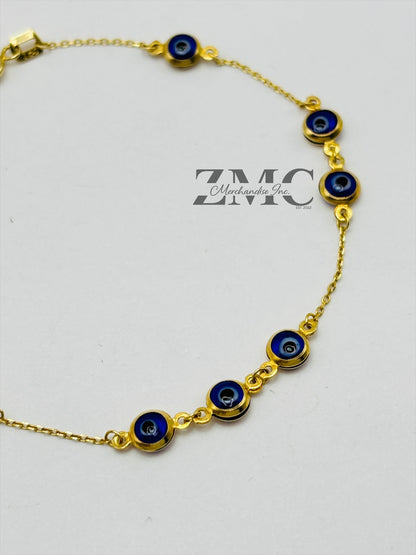 18K Gold Evil Eye Bracelet