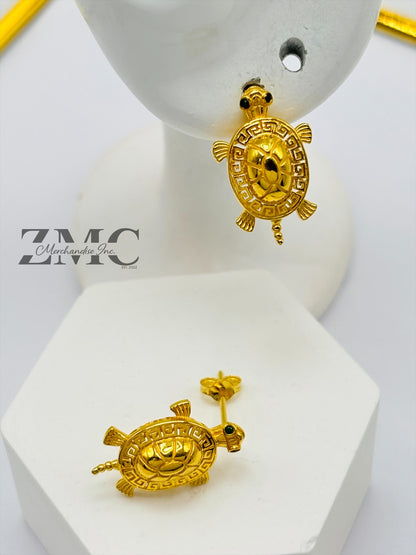18K Gold Lucky turtle Earrings