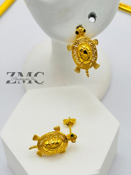 18K Gold Lucky turtle Earrings