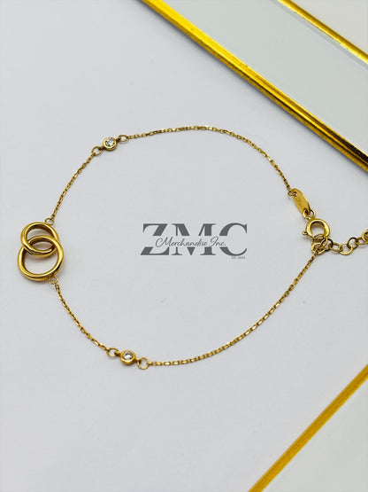 18K Gold Double Circle Bracelet