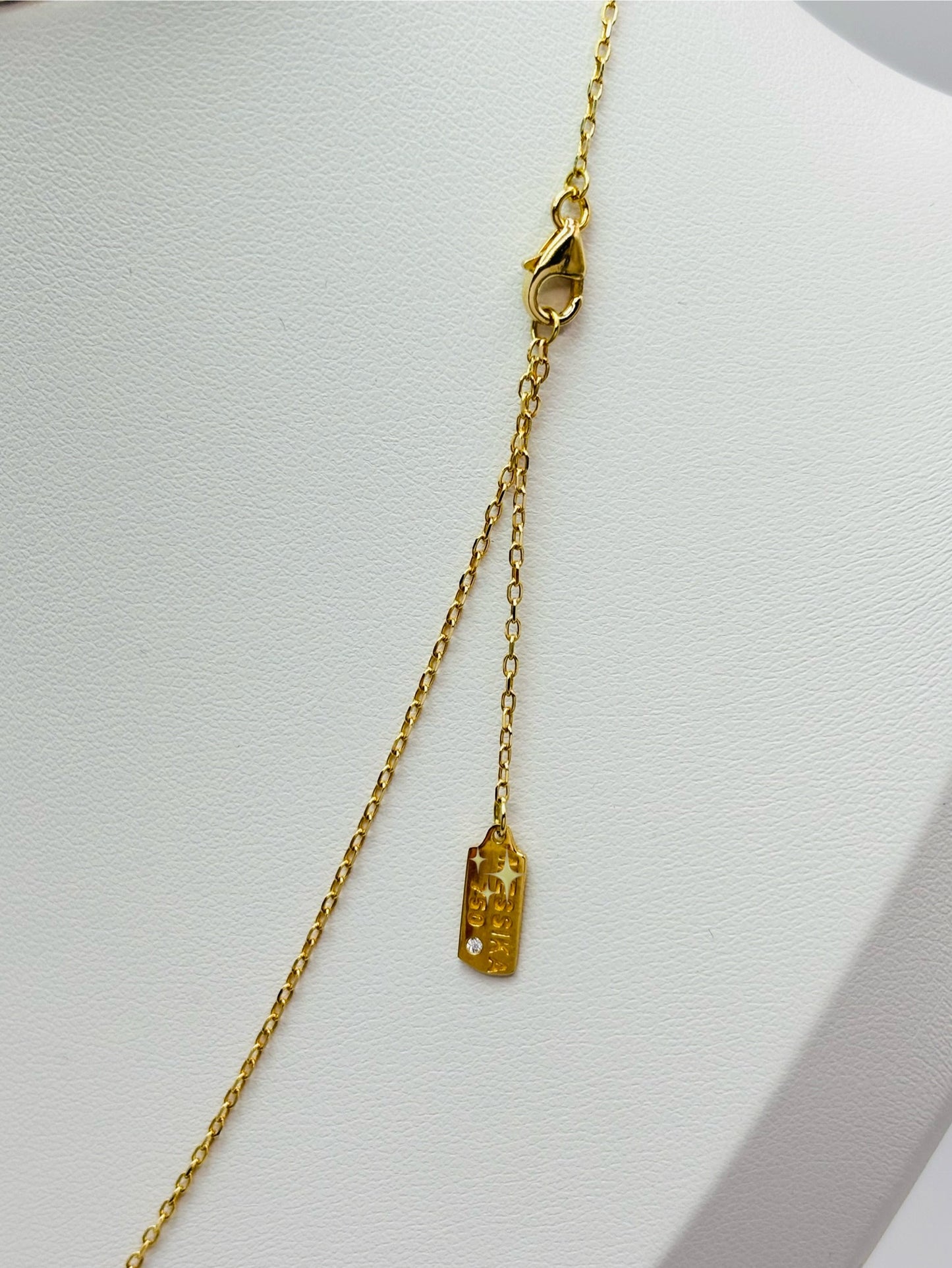 18K Gold Attached Stone Necklace with Stone
