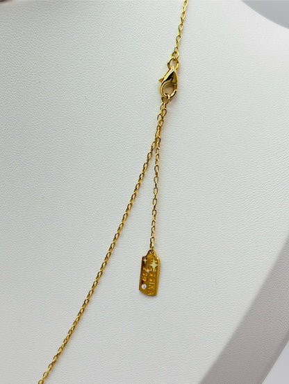 18K Gold Attached Stone Necklace with Stone