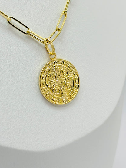 18K Gold St Benedict Necklace