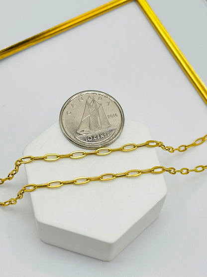 18K Gold Small Link Paperclip Chain