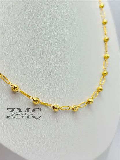 18K Gold Paperclip Ball Necklace