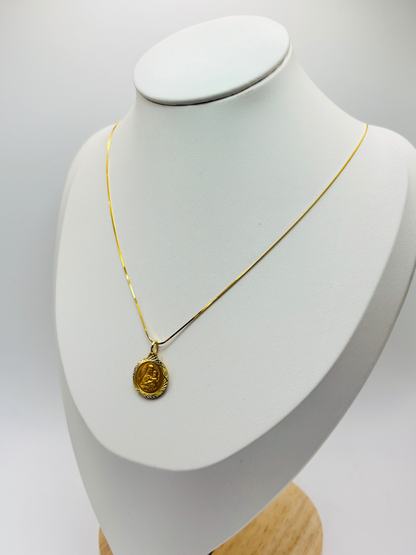 18K Gold Religious Necklace