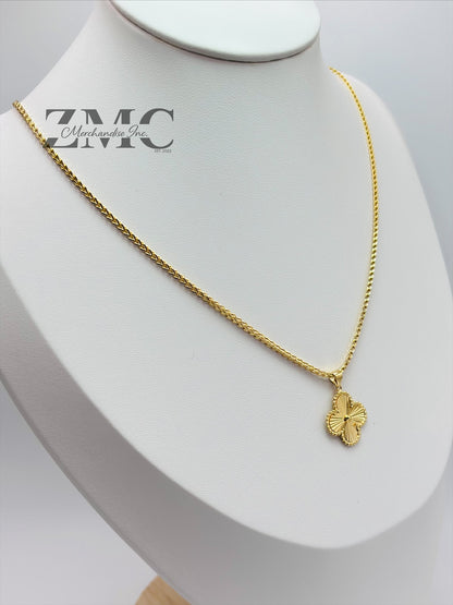 18K Gold Clover Necklace