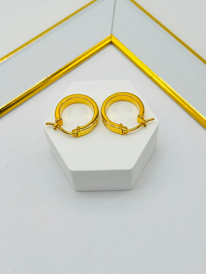 18K Gold Loop Earrings (Electroform)