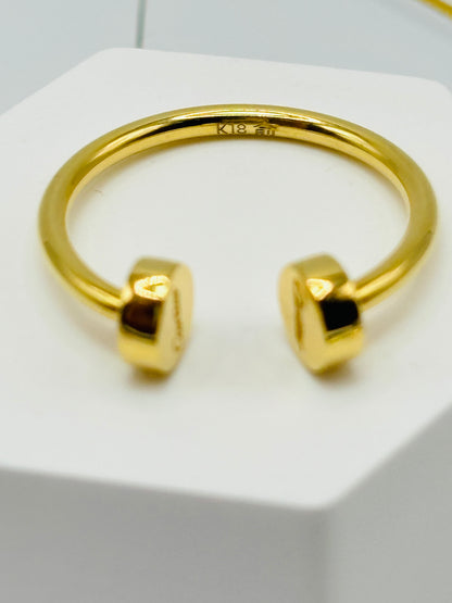 K18 Japan Gold Nail Open Ring