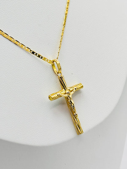 18K Gold Cross Necklace