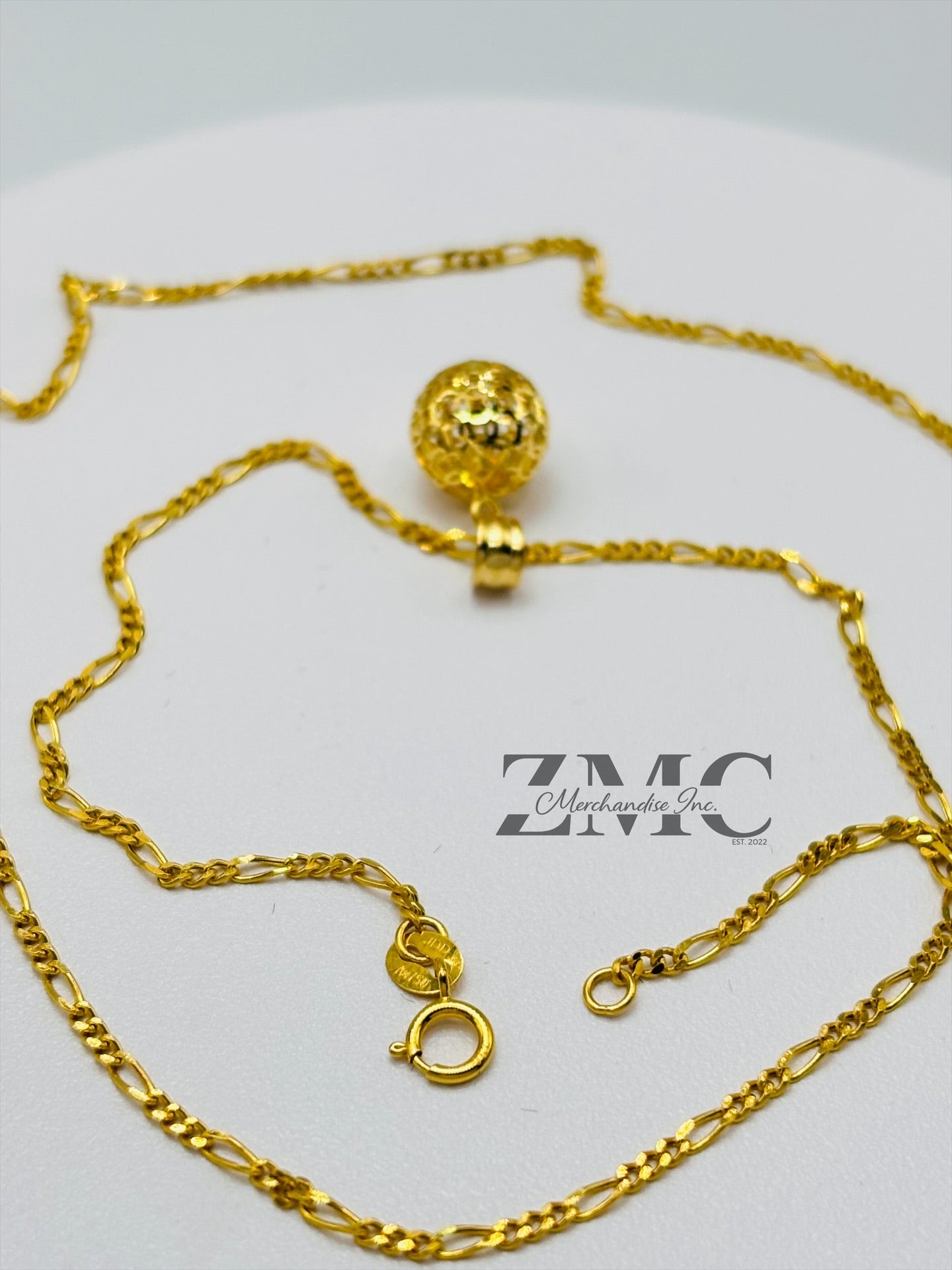 18K Gold Money Catcher Ball Necklace