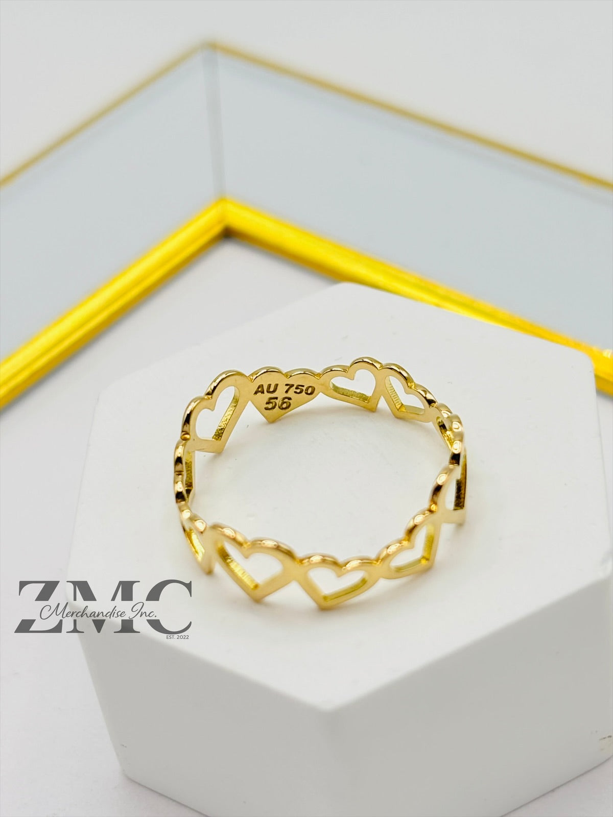 18K Gold Heart Ring
