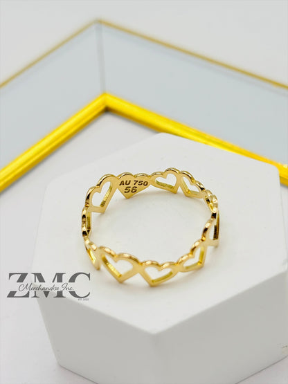 18K Gold Heart Ring