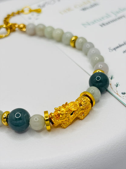 18K Gold Lucky Piyao/ Pi Xiu Jade Bracelet ( Hollow Empty Inside) MEDIUM PIYAO
