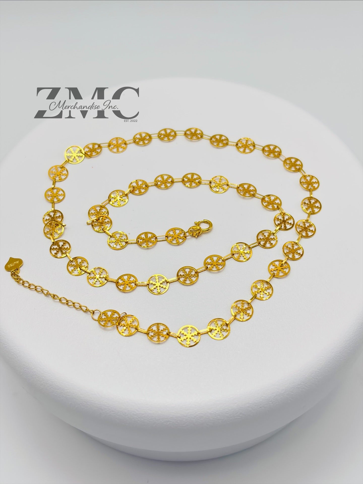 18K Gold Snow Flakes Necklace