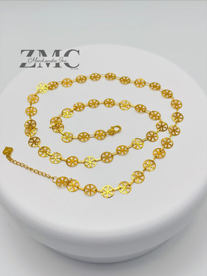 18K Gold Snow Flakes Necklace