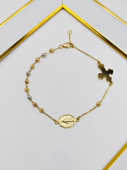 18K Gold Rosary Bracelet