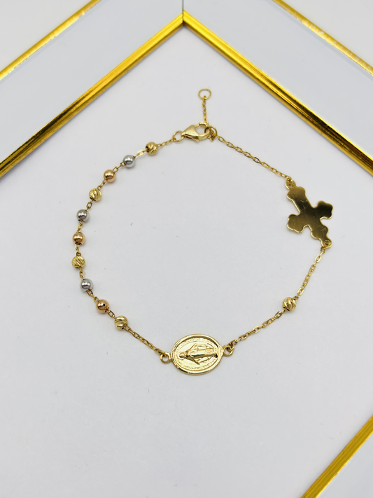 18K Gold Rosary Bracelet