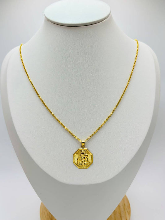 18K Gold Religious Necklace