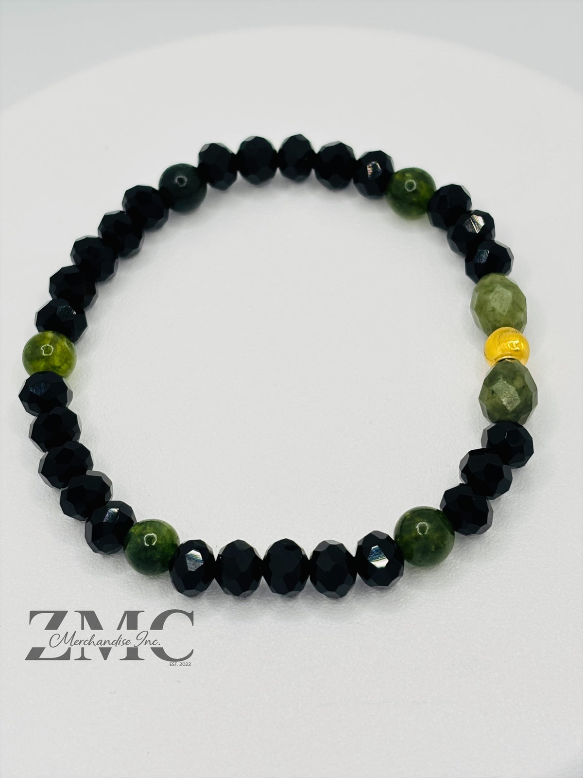 18K Gold Cats Eye Ball with Jade Stone