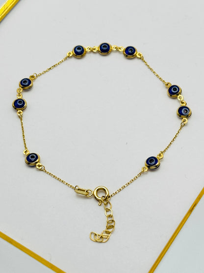 18K Gold Evil Eye Bracelet